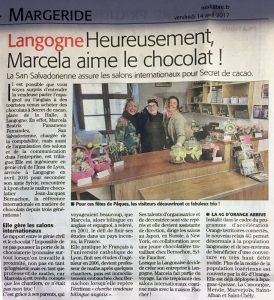 Article de presse sur Secret de Cacao